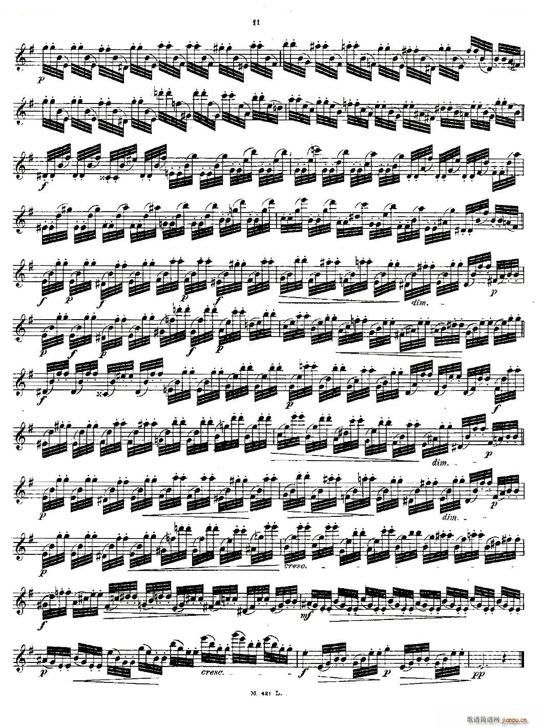 24首长笛练习曲 Op 15 之1 5 铜管(笛箫谱)11