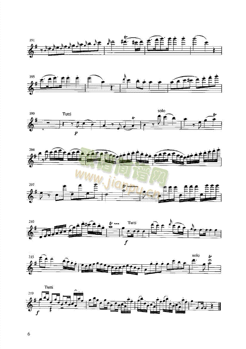 G大调协奏曲第一乐章管乐类长笛(其他乐谱)6