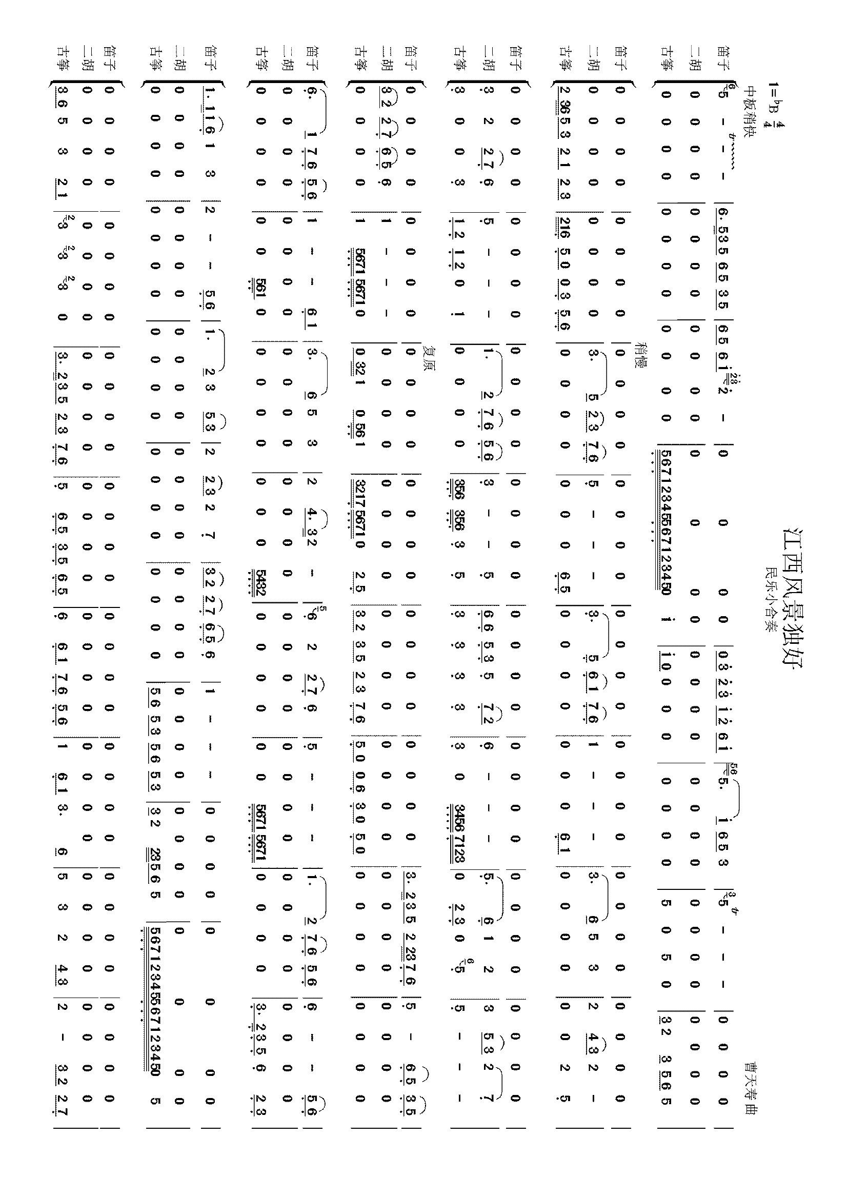 江西風景獨好（民樂小合奏）(總譜)1