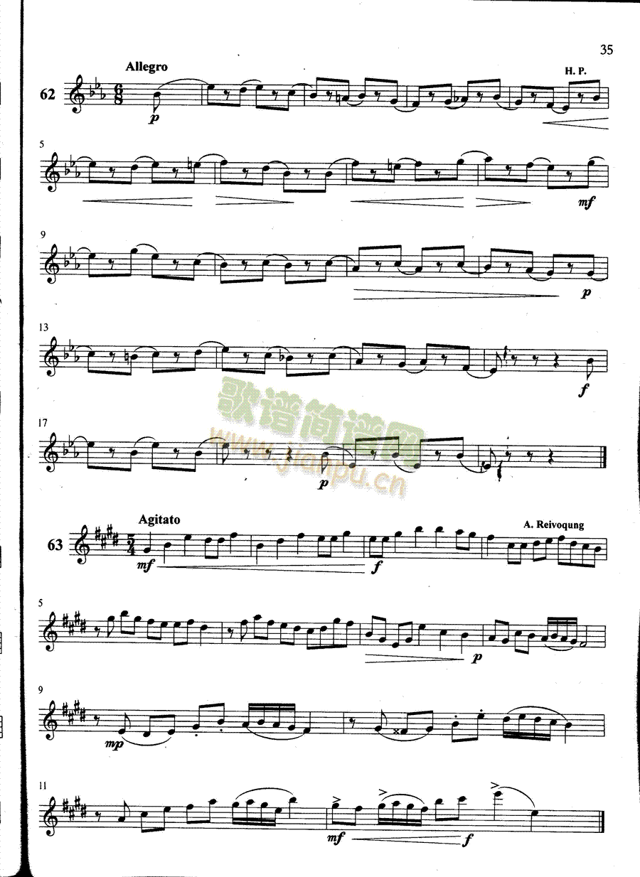 萨克斯管练习曲第100—035页(萨克斯谱)1