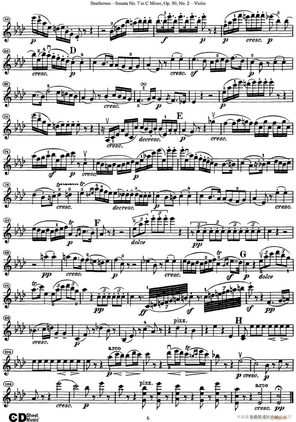 Violin Sonata No 7 in C Minor Op 30 No 2(小提琴谱)6