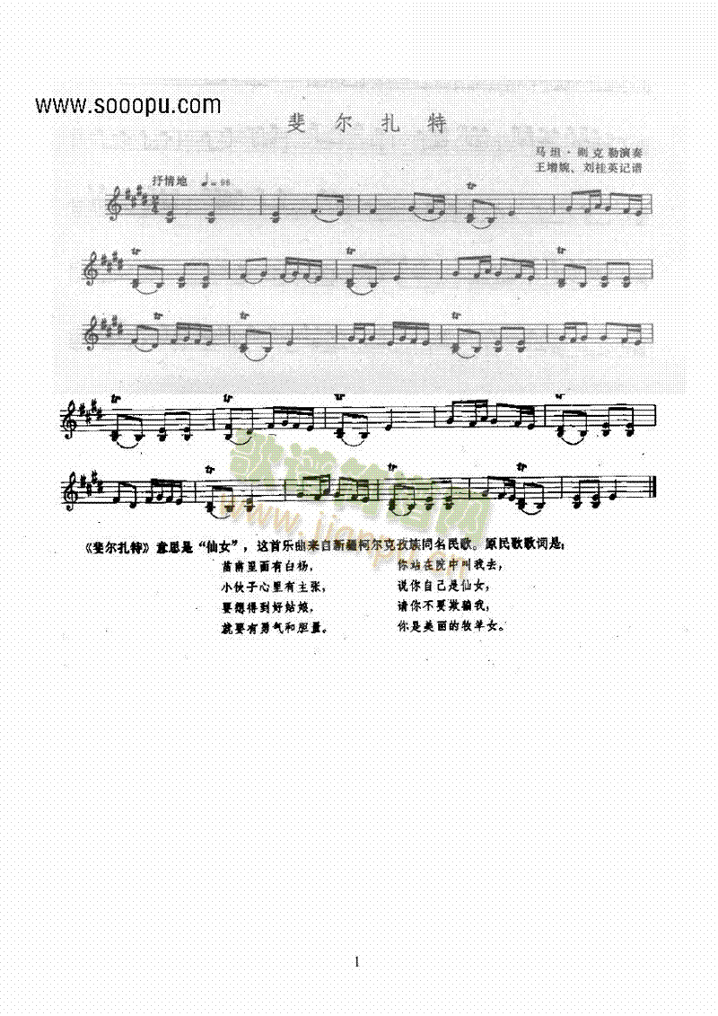斐尔扎特—克亚克民乐类其他乐器(其他乐谱)1