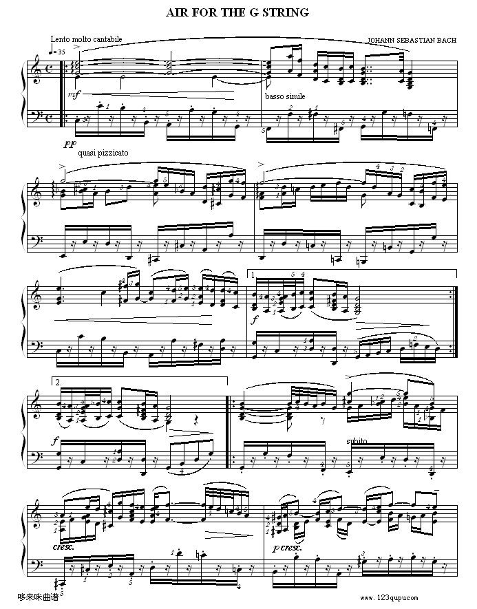 AirForTheGString-巴赫(钢琴谱)1