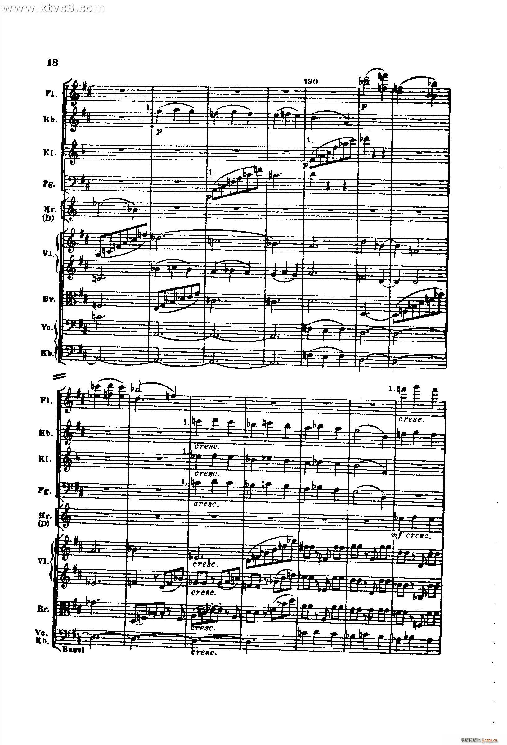勃拉姆斯第二交响曲 第一乐章 不太快的快板(总谱)18