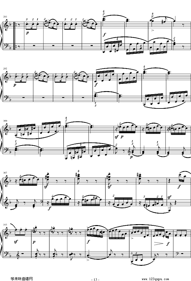 莫扎特F大调钢琴奏鸣曲K280-莫扎特(钢琴谱)13