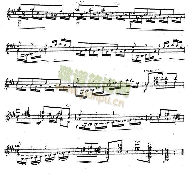 莫扎特“魔笛”主题变奏(吉他谱)5
