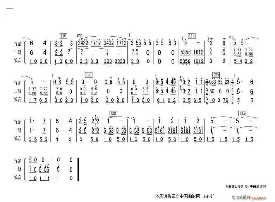 沿著社會(huì)主義大道奔前方 民樂合奏 樂器譜 4