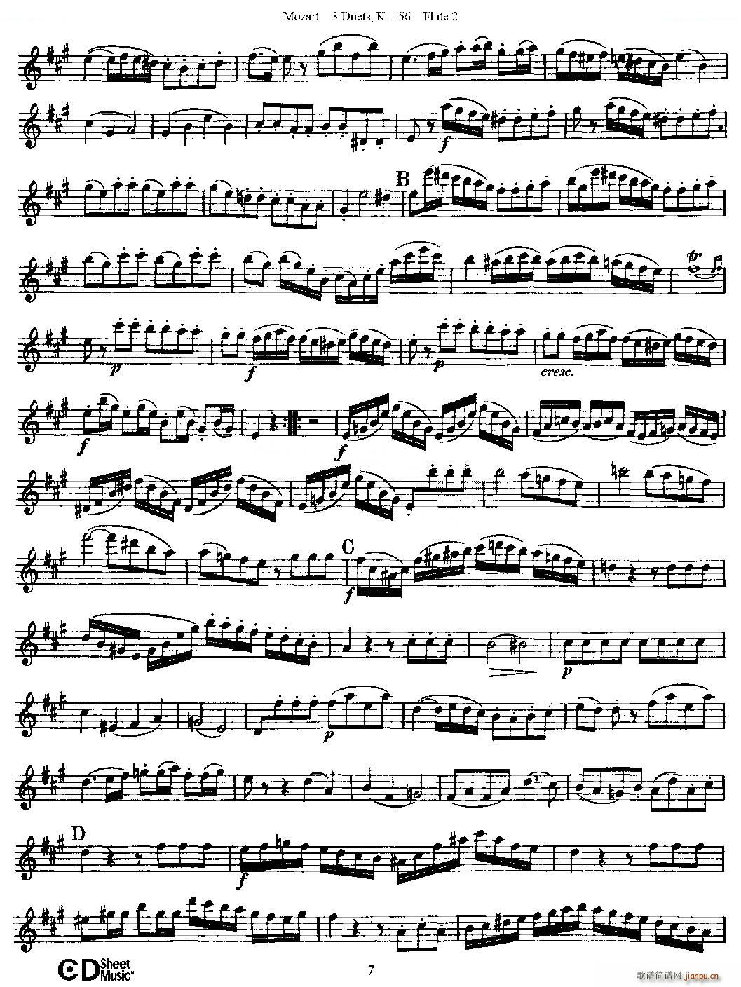 3 Duets K 156 之第二长笛 二重奏三首 K156号 铜管(笛箫谱)7