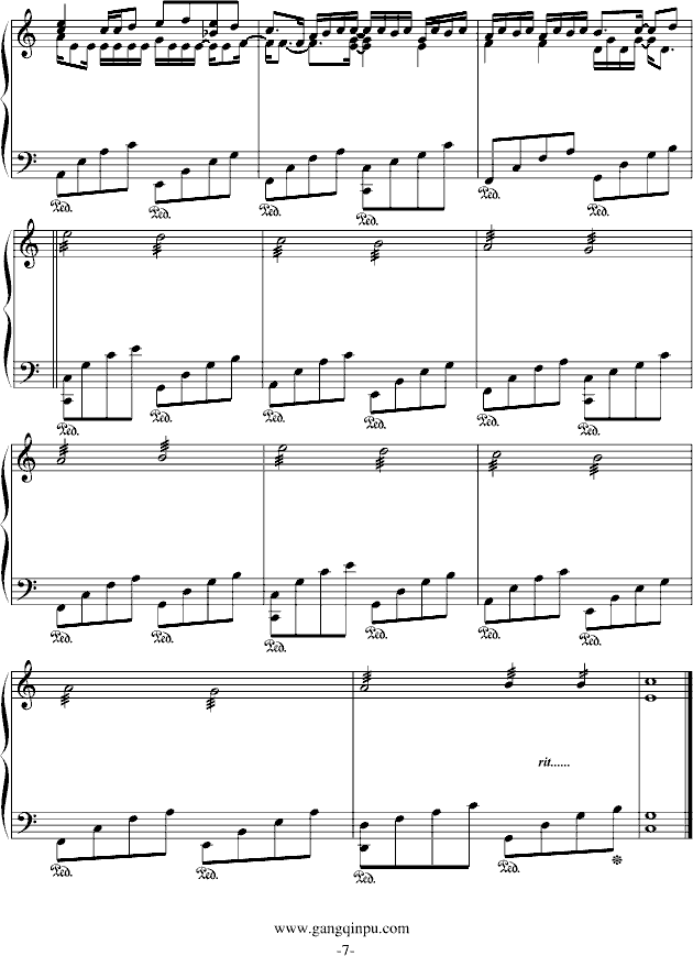 卡农-接近原版(钢琴谱)7