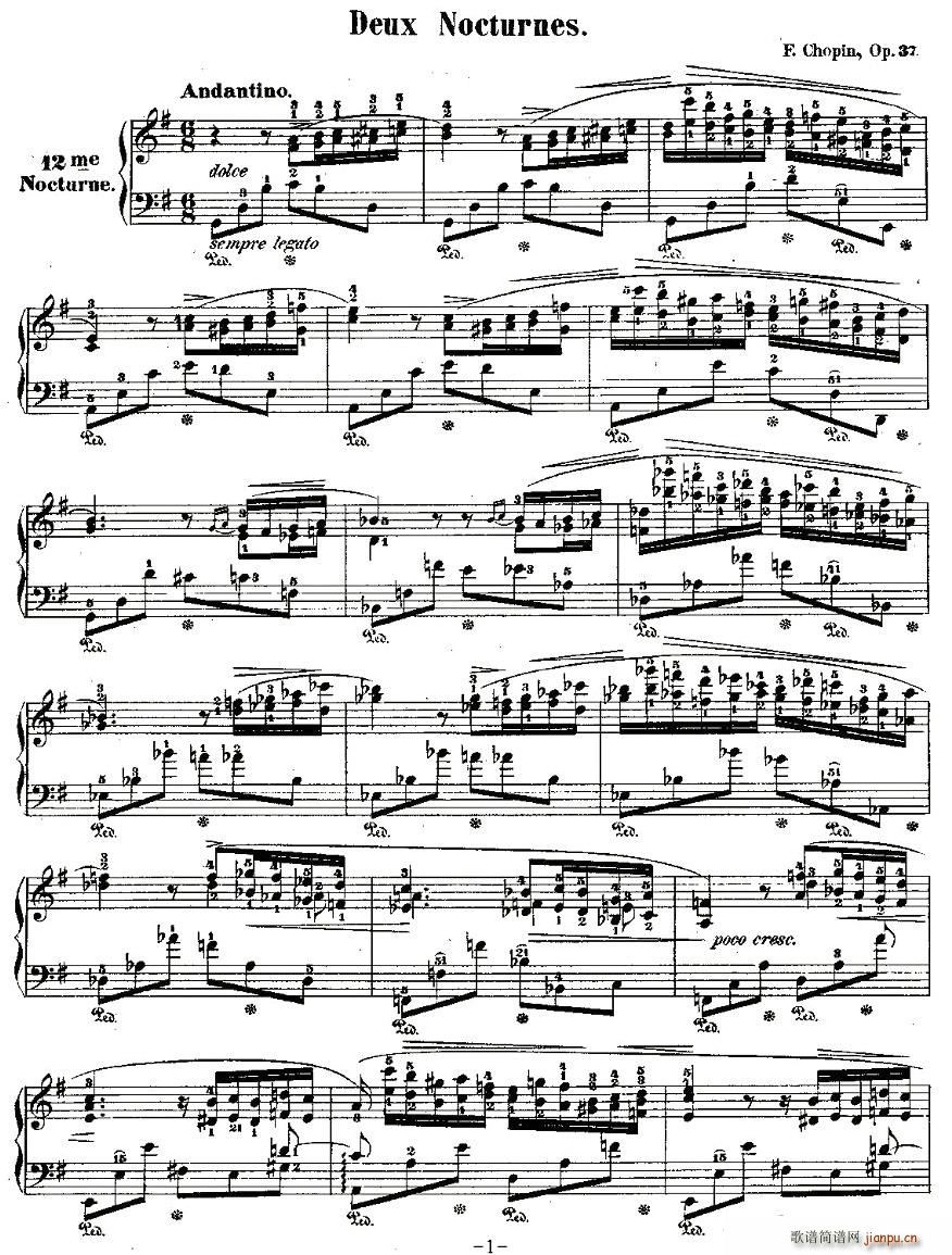 G大调夜曲Op.37－2(十字及以上)1
