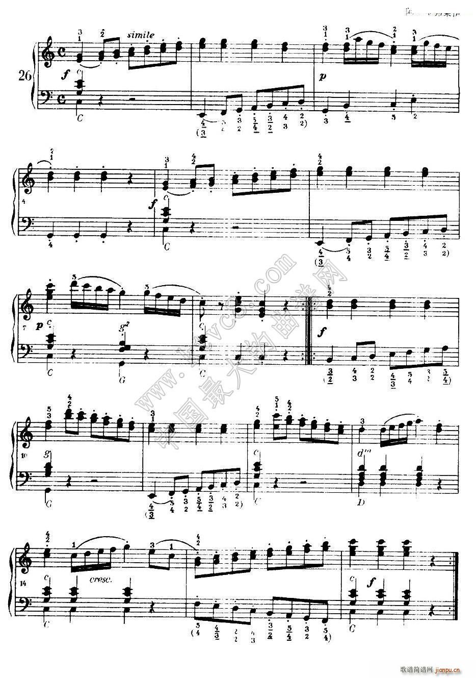 车尔尼手风琴练习曲集 第Ⅰ册 22 36(手风琴谱)5