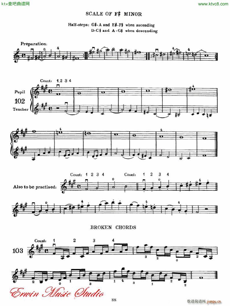 麦亚班克小提琴演奏法第一部份 初步演奏法6(小提琴谱)8