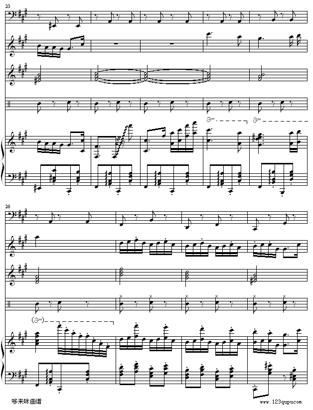 匈牙利舞曲5-(改编，有乐队）-勃拉姆斯(钢琴谱)3