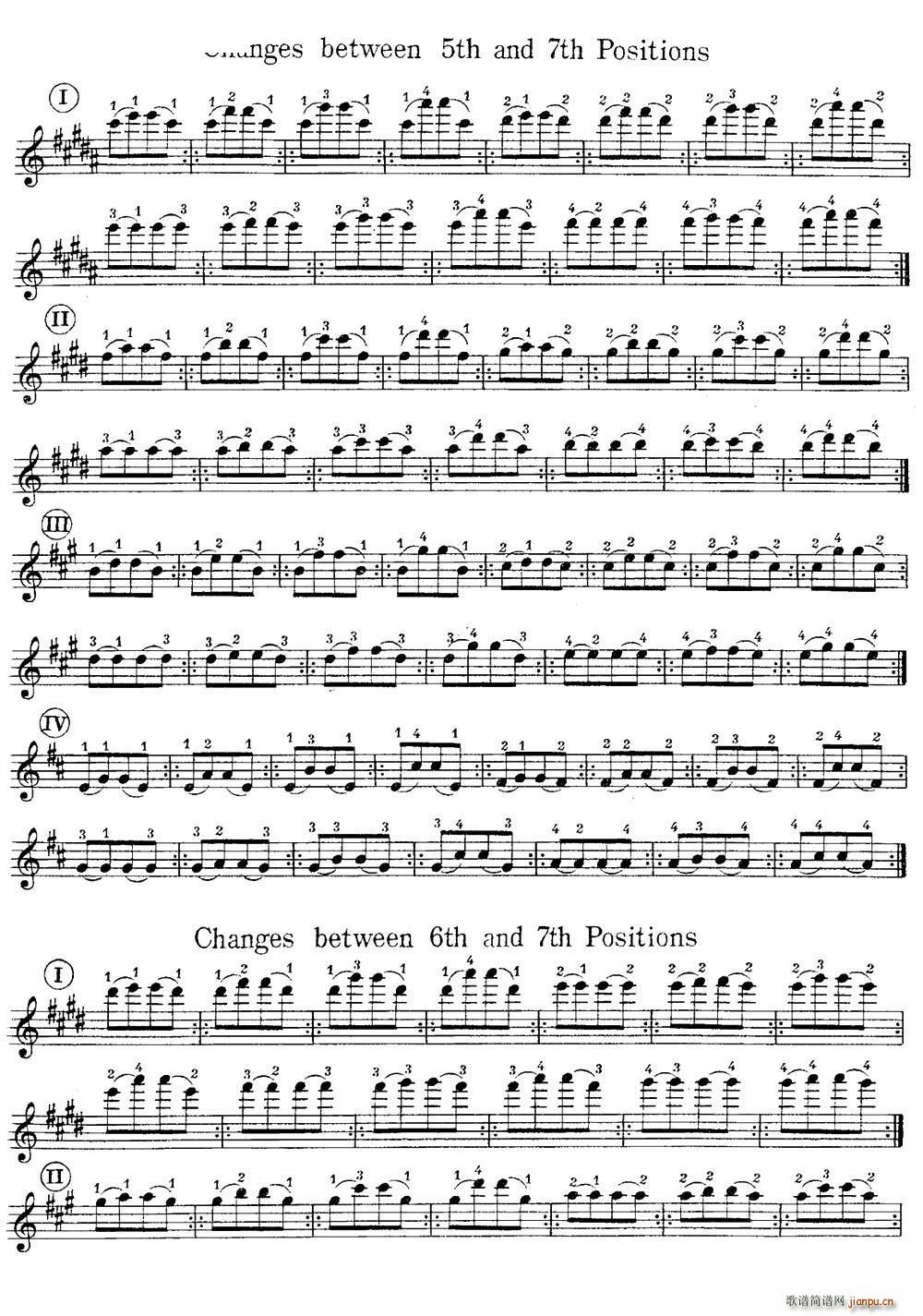 小提琴换把练习曲 第二部分(小提琴谱)7