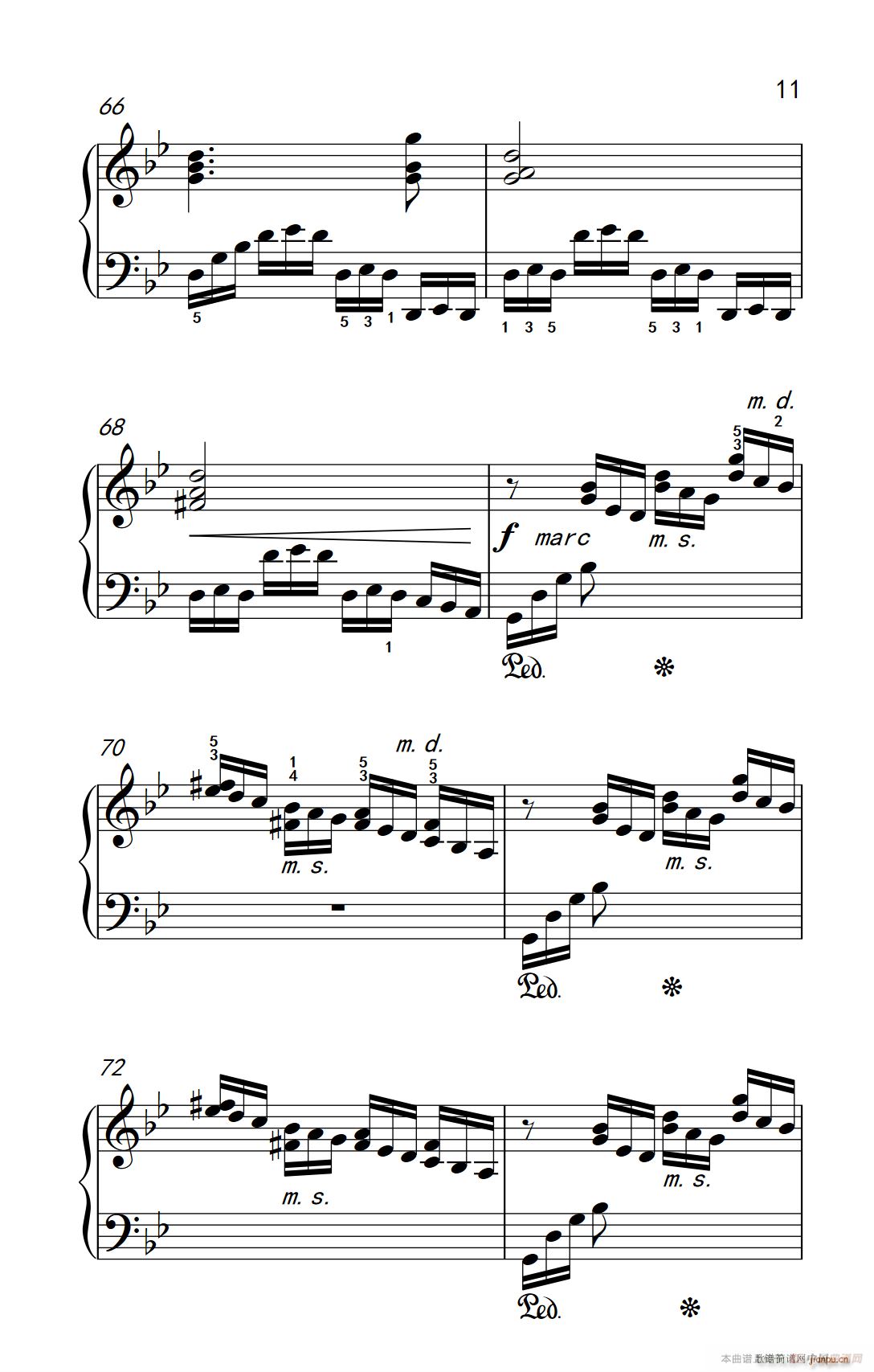 第九级3 练习曲 No 2 中央音乐学院 钢琴 业余 考级教程 7 9级(钢琴谱)11