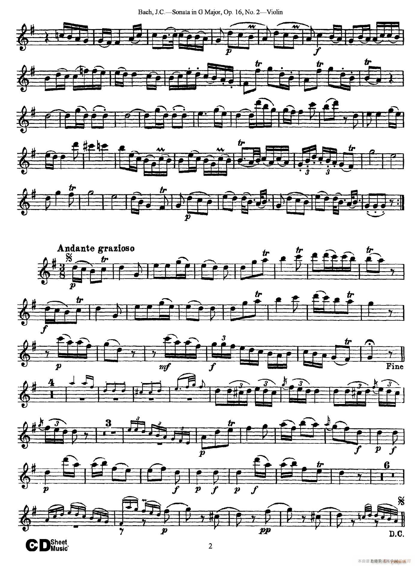 Sonata in D Major Op 16 No 2 2