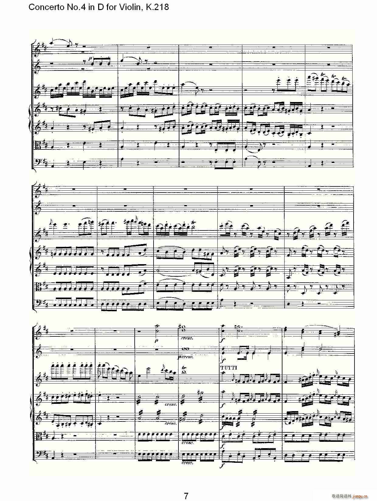Concerto No.4 in D for Violin, K.218(小提琴谱)7