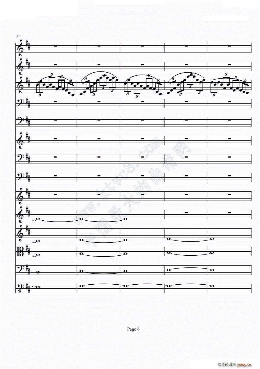 b小调小提琴协奏曲第一乐章 第一部分共二部分(总谱)6