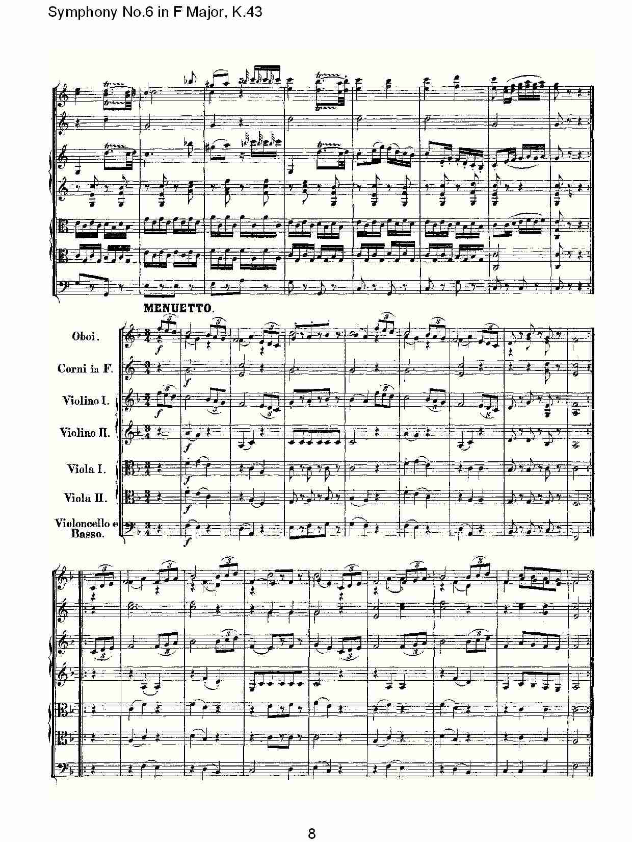 F大调第六交响曲K.43(总谱)8