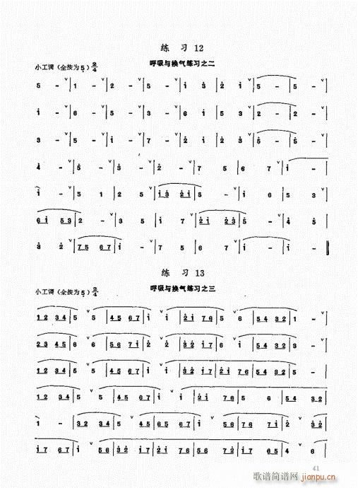 竹笛实用教程41-60(笛箫谱)1