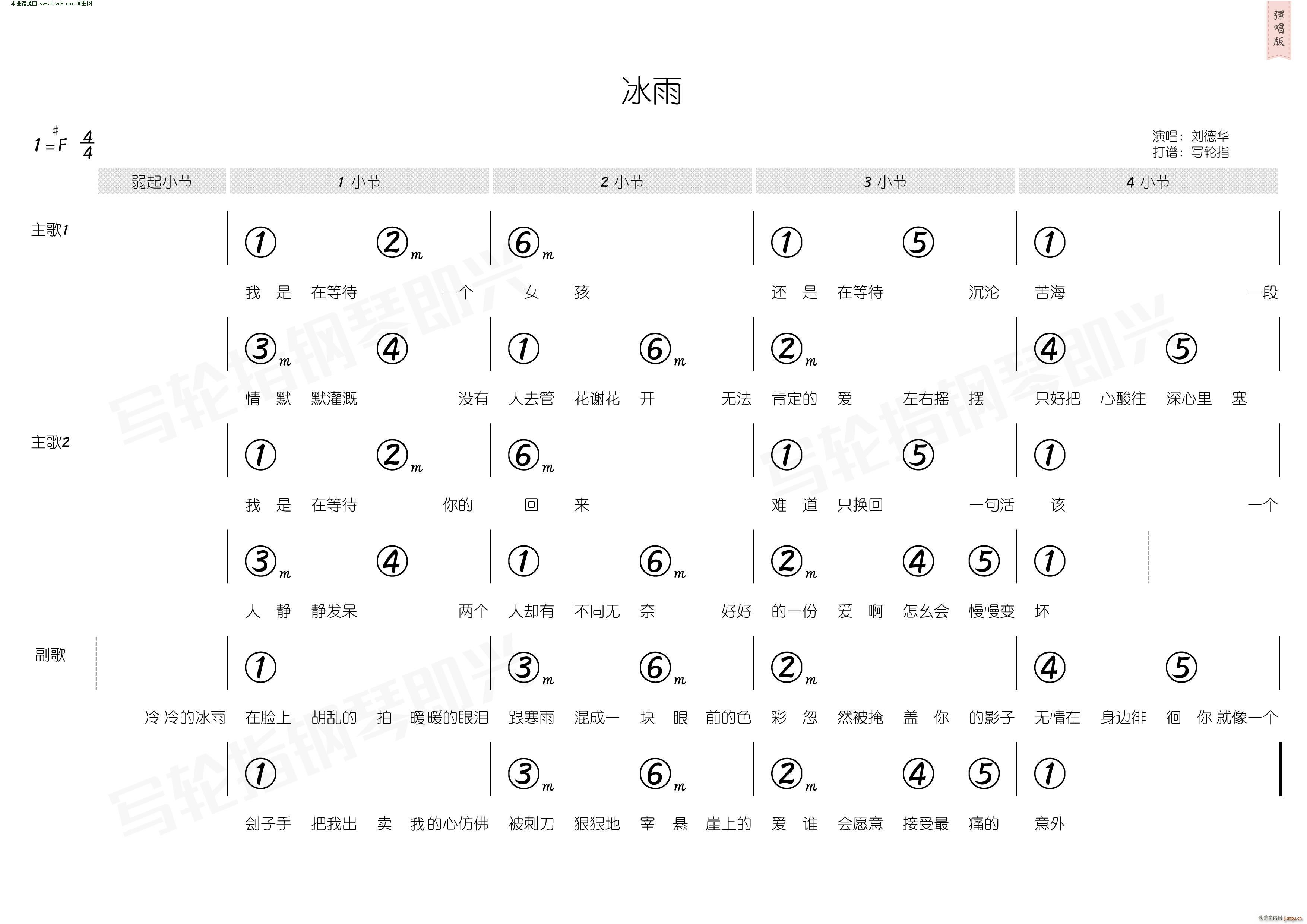 冰雨 简和谱(六字歌谱)3