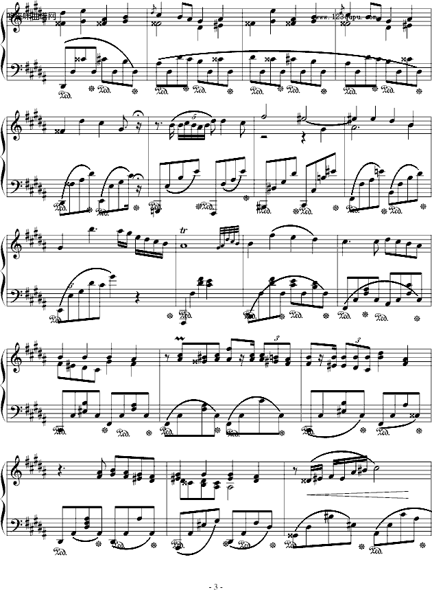 B大调夜曲Op.32No.1-肖邦(钢琴谱)3