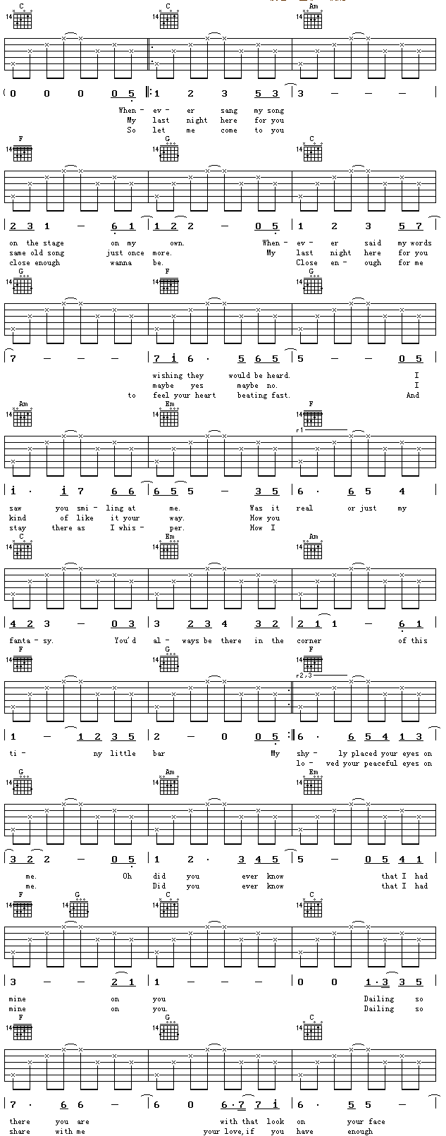 eyesonme(吉他譜)1