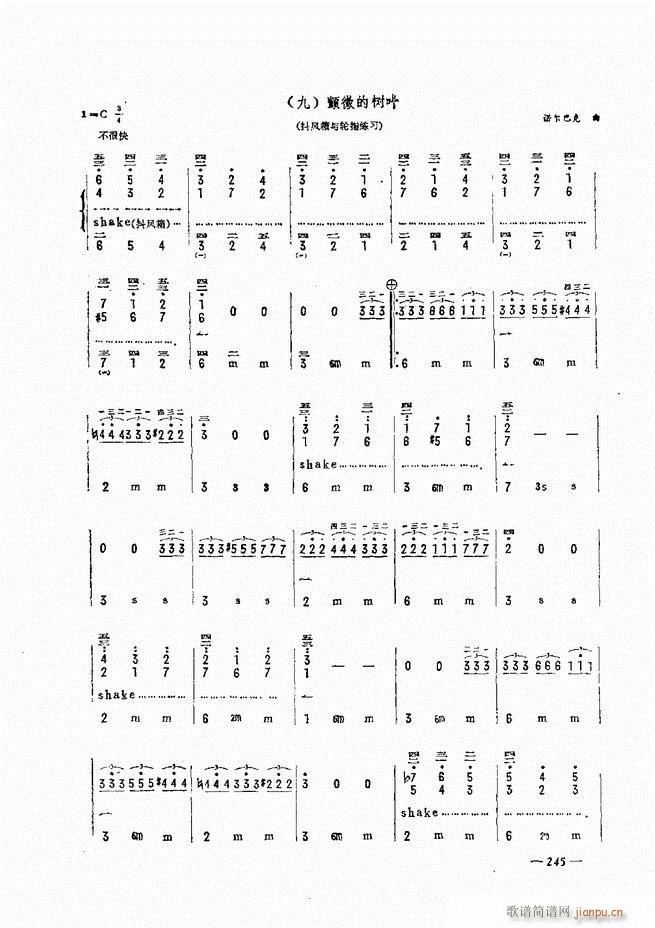手风琴简易记谱法演奏教程241 300(手风琴谱)5