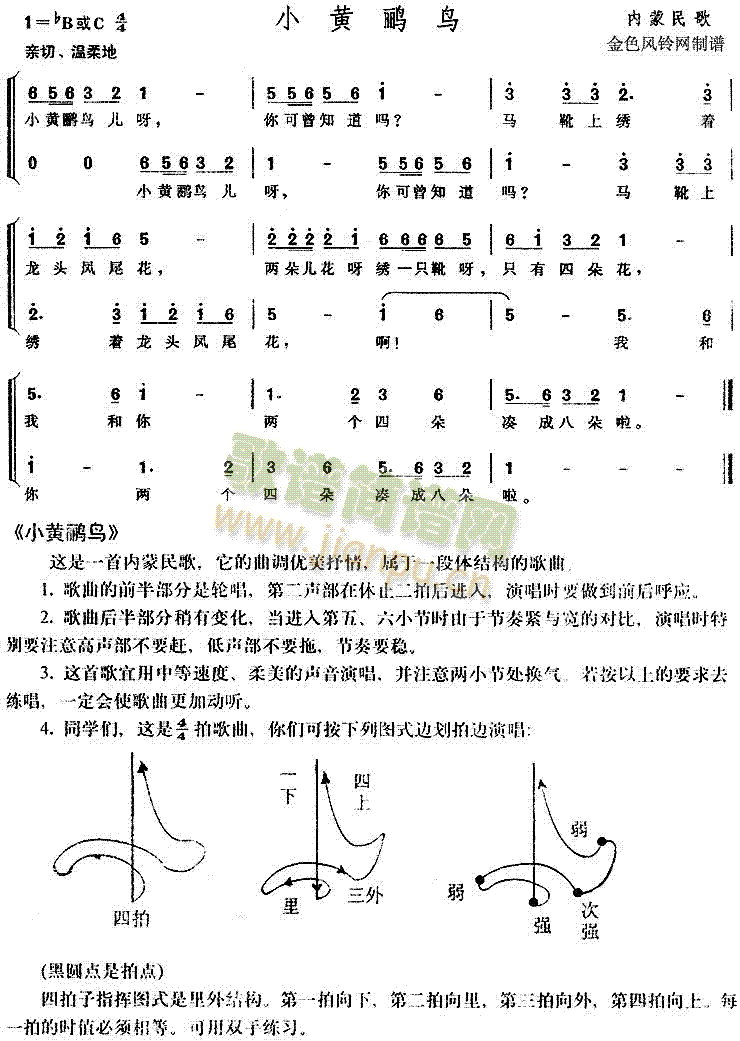 小黄鹂鸟(合唱谱)1