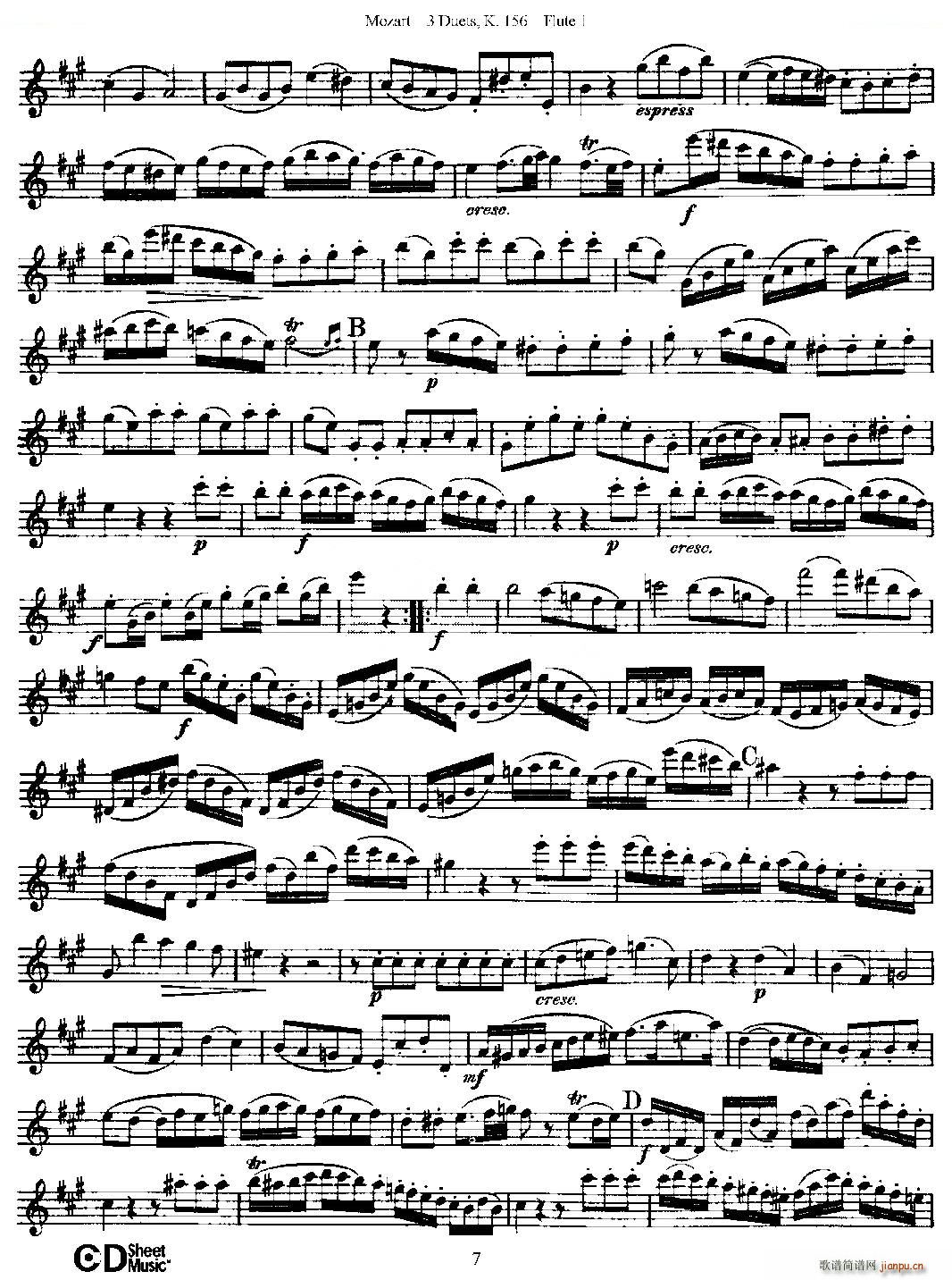 3 Duets K 156 之第一长笛 二重奏三首 K156号 铜管(笛箫谱)7