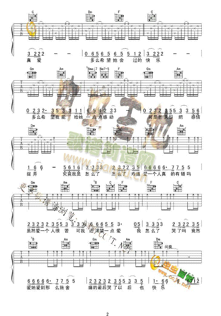 難道愛一個人有錯嗎吉他譜- 2