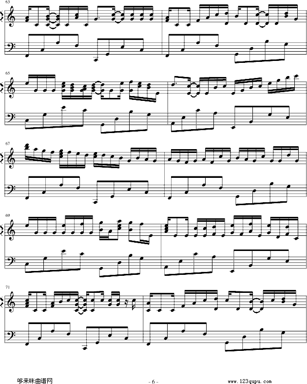 卡农--帕赫贝尔-Pachelbel(钢琴谱)6