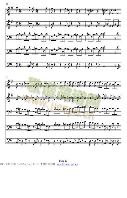 巴赫Ｇ大调铜管五重奏11-15(总谱)3