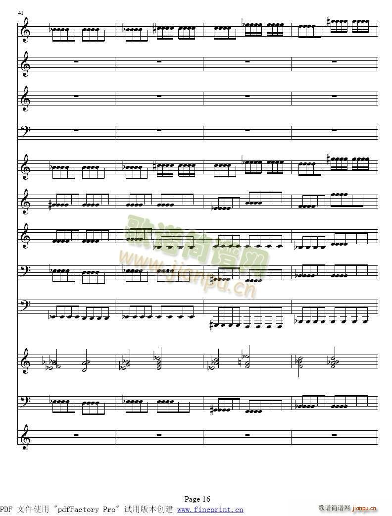 维瓦尔蒂 四季 冬 小提琴协奏曲9 16(小提琴谱)8