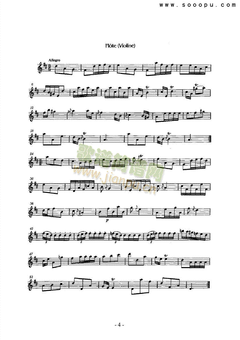 六首奏鸣曲管乐类长笛 4