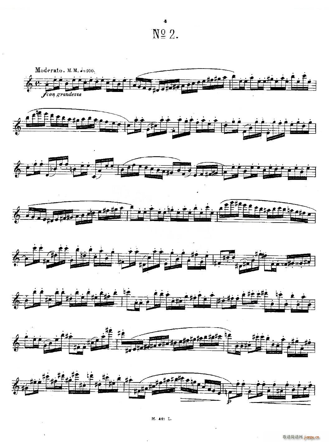 24首长笛练习曲 Op 15 之1 5 铜管 4