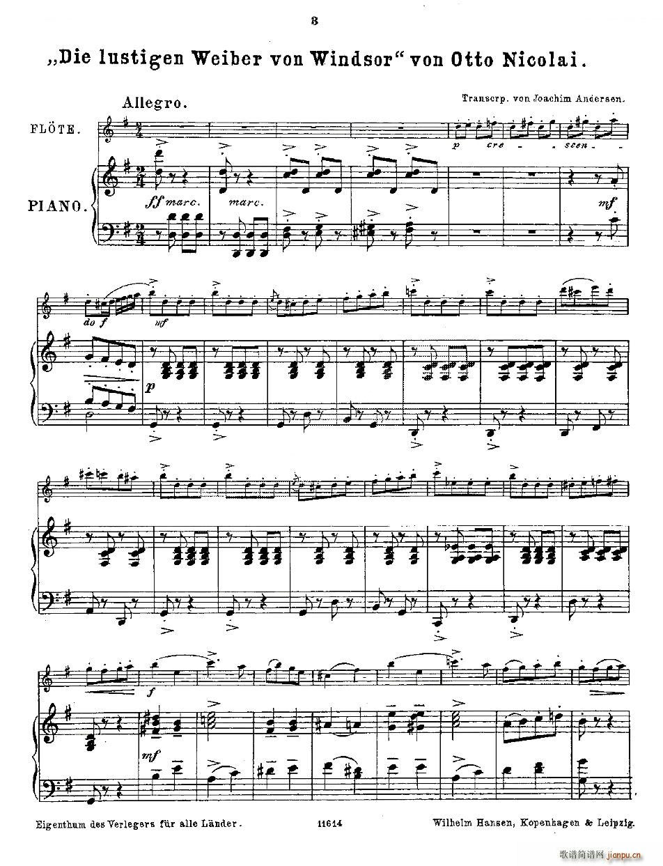 Opern Transcriptionen Op 45 4 长笛 钢琴伴奏 铜管(笛箫谱)1