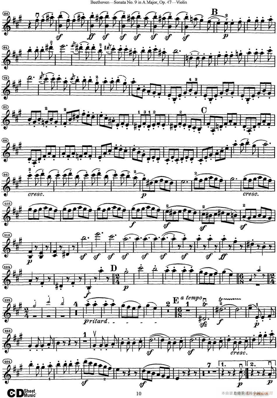 Violin Sonata No 9 in A Major Op 47(小提琴谱)10