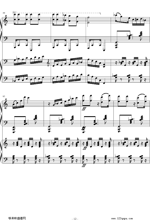 爵士双钢琴奏鸣曲第三乐章-米约(钢琴谱)12