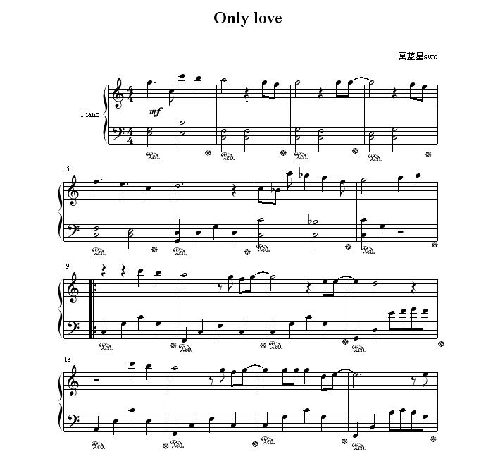 中國樂譜網(wǎng)——【鋼琴譜】only love