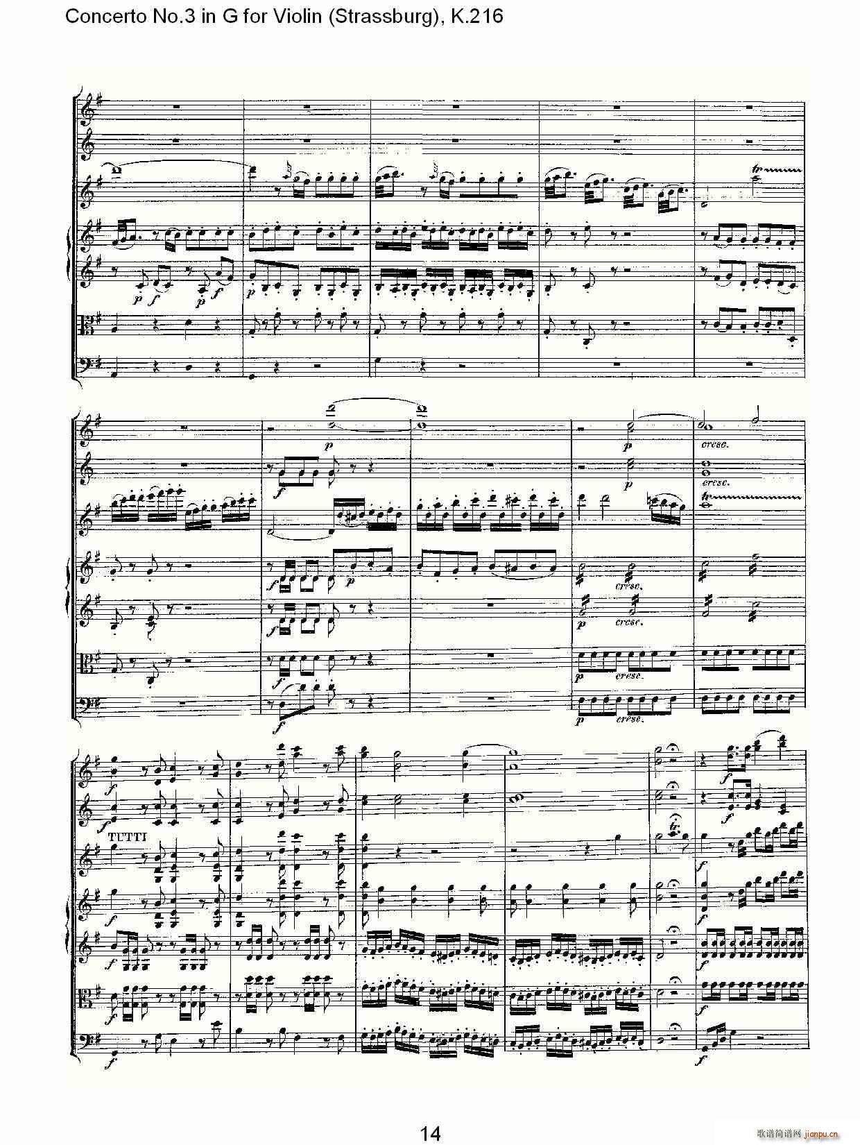 Concerto No.3 in G for Violin K.216(小提琴谱)14