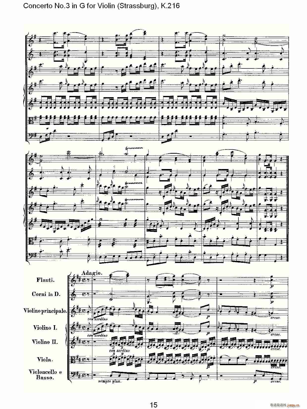 Concerto No.3 in G for Violin K.216(小提琴谱)15