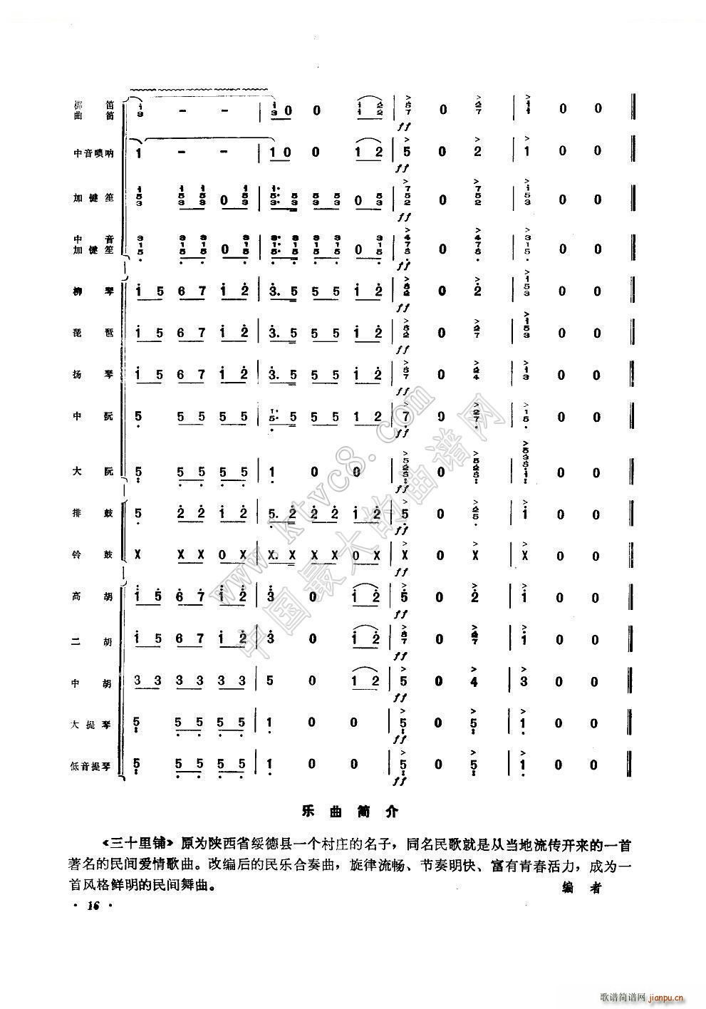 三十里鋪 器樂合奏(總譜)8