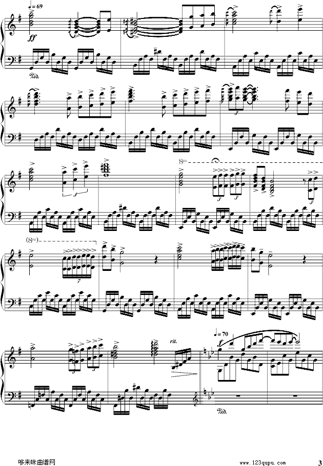 星夜钢琴手-克莱德曼(钢琴谱)3