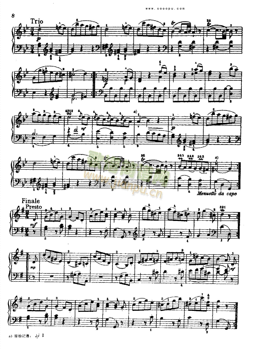 奏鸣曲一1776年出版键盘类钢琴(钢琴谱)6