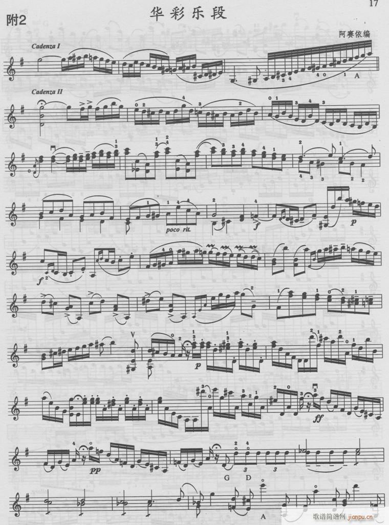 阿赛依华彩乐段-提琴(笛箫谱)1