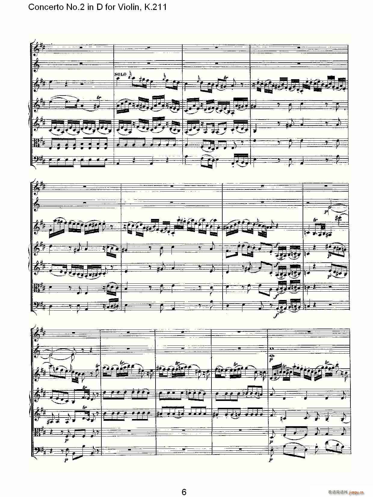 Concerto No.2 in D for Violin, K.211(小提琴谱)6