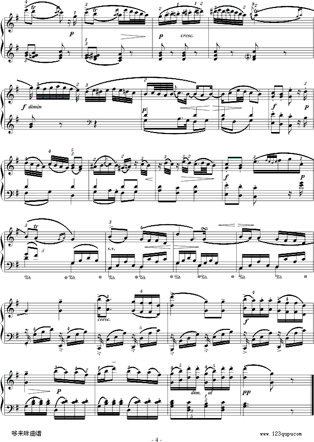 D大调奏鸣曲K.311第二乐章-莫扎特 4