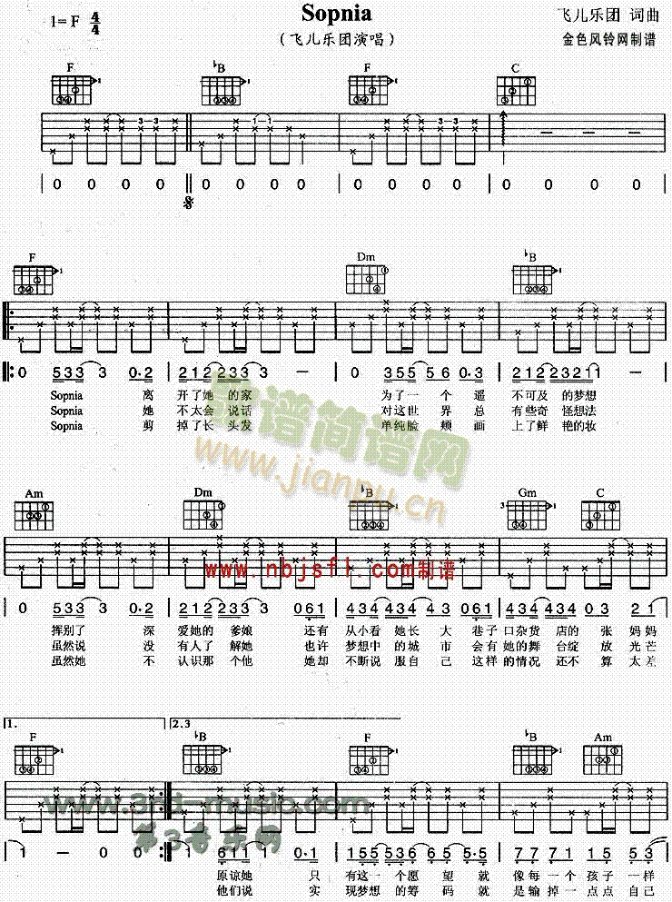 Sopnia(吉他譜)1