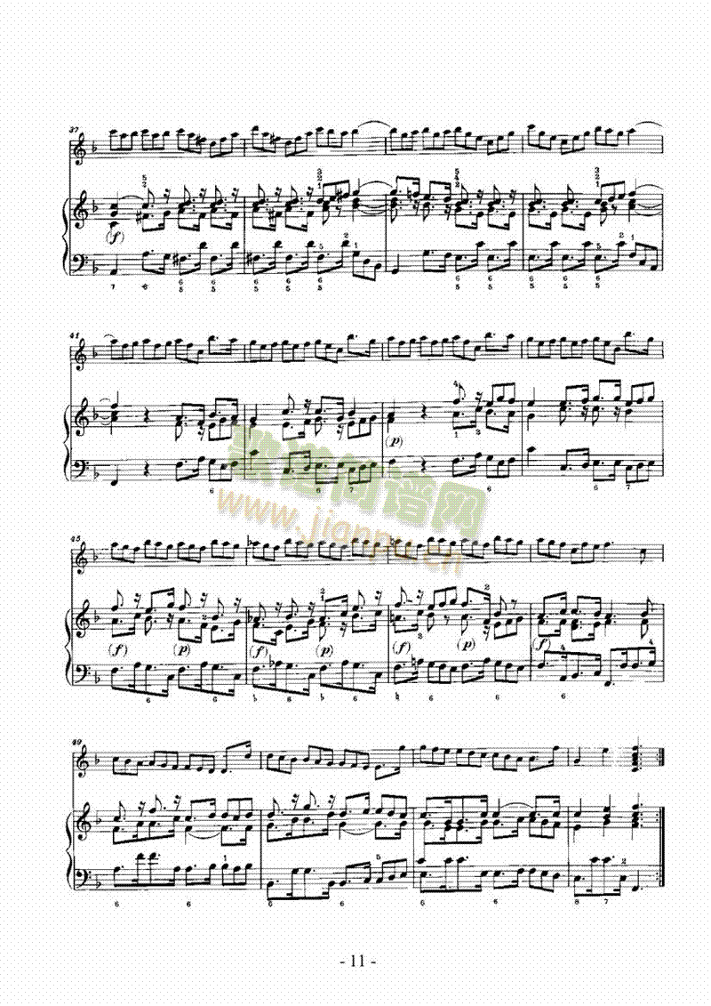 F大调奏鸣曲弦乐类小提琴(其他乐谱)11